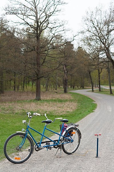 Tandem-Fahrrad auf Pfad