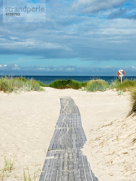 führen Strand Meer Holzweg