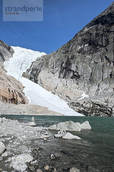 Briksdalsbreen-Gletscher  Norwegen  Skandinavien  Europa