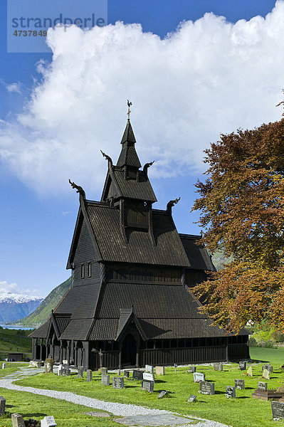 Stabkirche Hopperstad  Norwegen  Skandinavien  Europa
