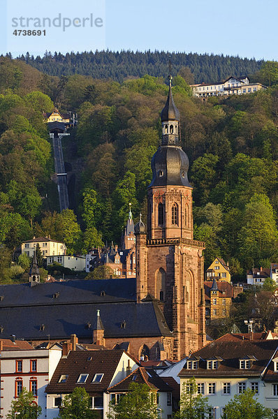 Turm der Heiliggeist-Kirche  Heidelberg  Baden-Württemberg  Deutschland  Europa