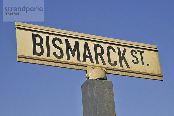 Schild  Bismarck Straße  Swakopmund  Namibia  Afrika
