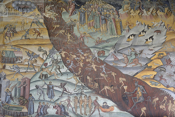 Fresken im Eingangsbereich des Kloster von Horezu  Rumänien  Europa