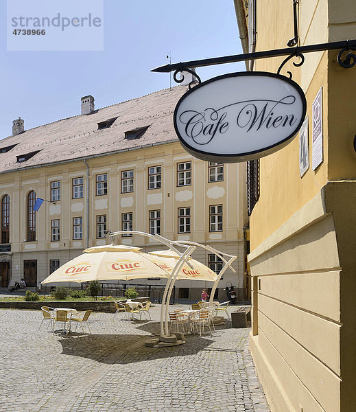 Cafe Wien in der Altstadt  Sibiu  Hermannstadt  Rumänien  Europa