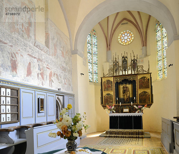 Altar in der Kirchenburg von Cisnadie  Heltau  Rumänien  Europa