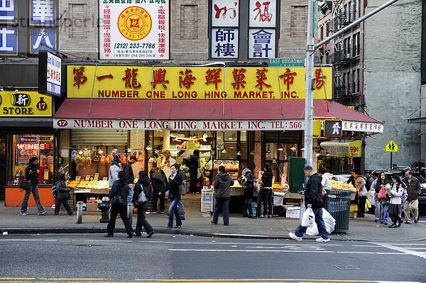 Chinesischer Supermarkt in Chinatown  Manhattan  New York City  New York  Vereinigte Staaten von Amerika  USA  Nordamerika