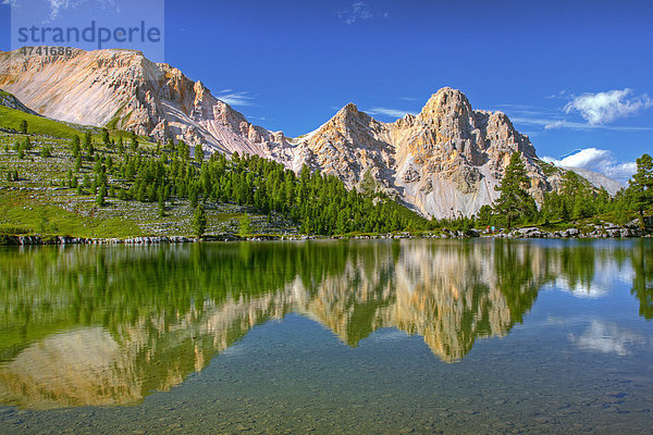 Grünsee  Eisengabel  Naturpark Fanes-Sennes-Prags  Südtirol  Italien  Europa