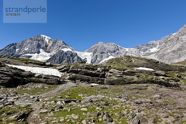Wandergebiet Ortlergruppe  Trafoier Eiswand  Südtirol  Italien  Europa
