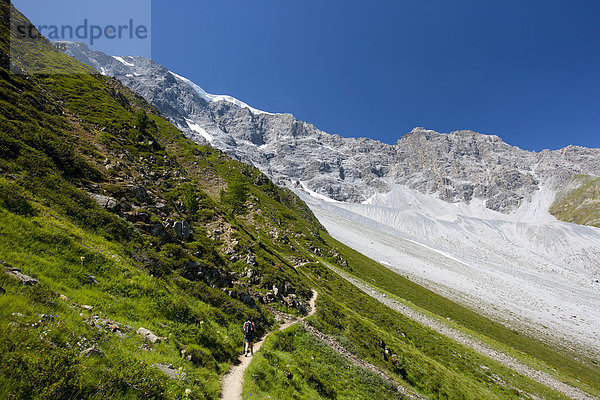 Wanderer im Ortlergebiet  Südtirol  Italien  Europa