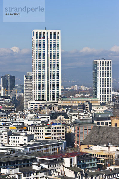 Blick auf den Opernturm  Frankfurt am Main  Hessen  Deutschland  Europa