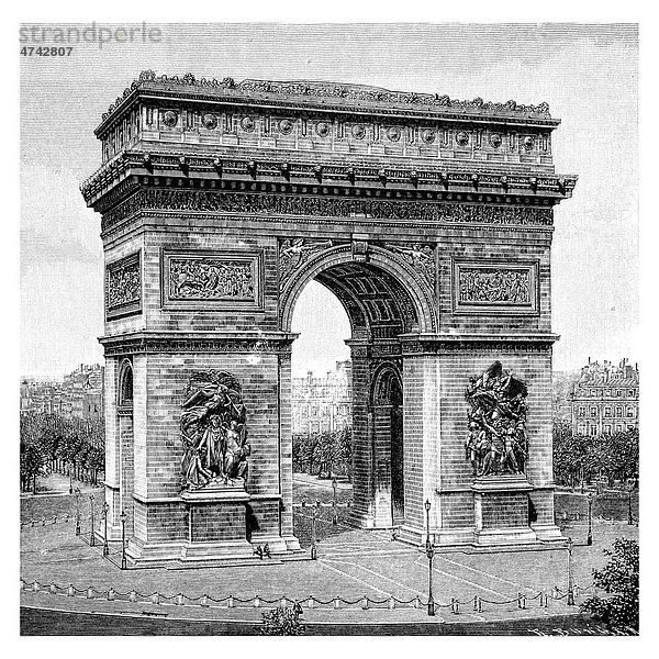 Der große Triumphbogen zu Paris  historische Abbildung aus Deutsche Literaturgeschichte von 1885