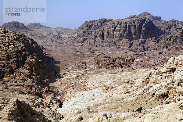 Tal von Petra  Nabatäer  Hauptstadt  Felsenstadt  UNESCO-Welterbe  Wadi Musa  Haschemitisches Königreich Jordanien  Orient  Naher Osten  Vorderasien  Asien