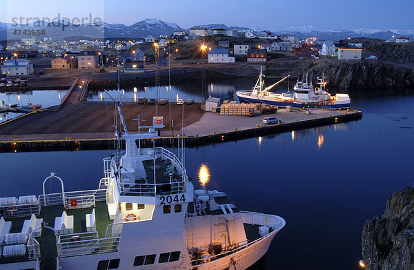 Hafen von StykkishÛlmur  SnÊfellsnes  Westisland  Island  Europa