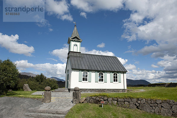 Kirche  Nationalpark _ingvellir  Thingvellir  Golden Circle  Island  Skandinavien  Nordeuropa  Europa