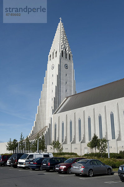 Kirche  evangelisch-lutherische Pfarrkirche HallgrÌmskirkja  Hallgrimskirkja  Zentrum  Innenstadt  ReykjavÌk  Reykjavik  Island  Skandinavien  Nordeuropa  Europa