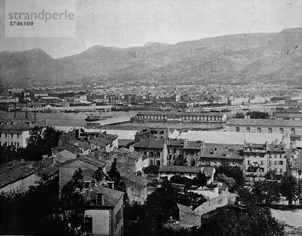 Eine der ersten Autotypien von Toulon  Frankreich  historisches Foto  1884