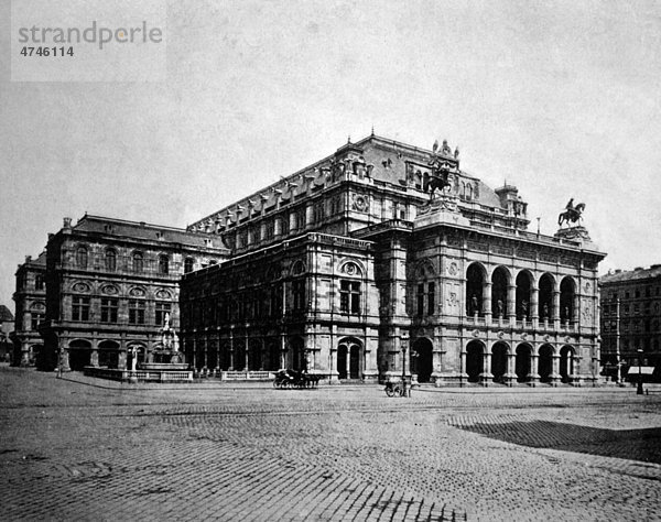 Eine der ersten Autotypien vom Opernhaus Wien  Österreich  historisches Foto  1884