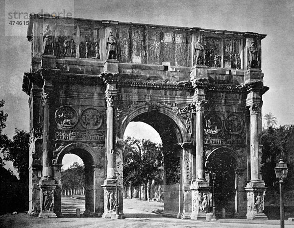 Eine der ersten Autotypien des Konstantinsbogen  Rom  Latium Italien  historisches Bild  1884