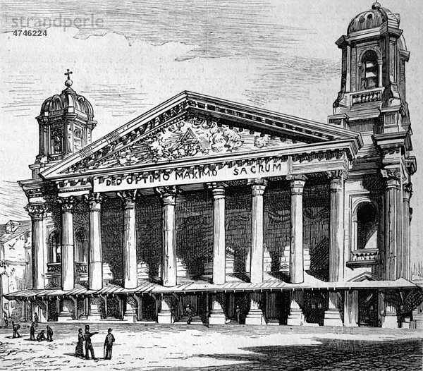 St. Eloi Kirche in Dunkerque  Frankreich  historische Illustration  1883