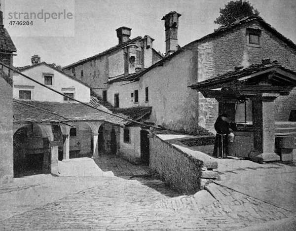 Eine der ersten Autotypien vom Kloster La Couvent de la Verna  Italien  historisches Foto  1884