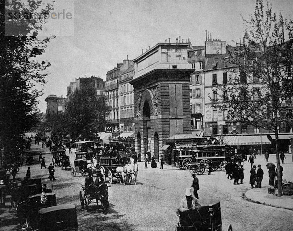 Eine der ersten Autotypien von Le Porte Saint Martin  Paris  Frankreich  historisches Bild  1884