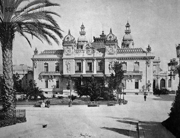 Eine der ersten Autotypien von Monte Carlo  Monaco  historisches Bild  1884