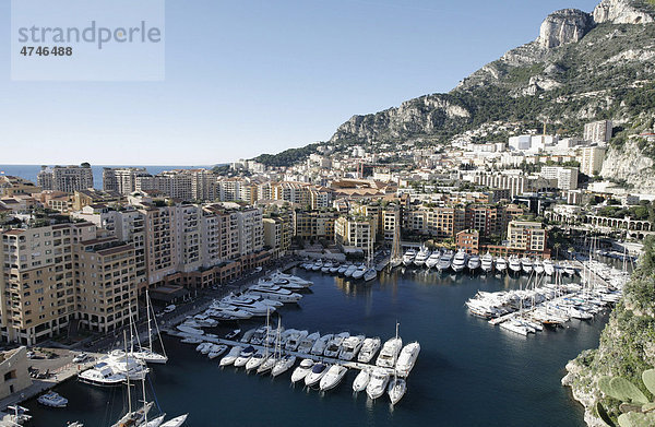 Hafen Port Fontvieille  Monaco-Fontvieille  Fürstentum Monaco  Europa