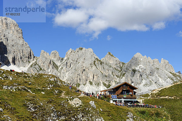 Roda di Vael  Pederiva Hütte Rotwand  Rosengarten  UNESCO Weltnaturerbe  Südtirol  Italien  Europa