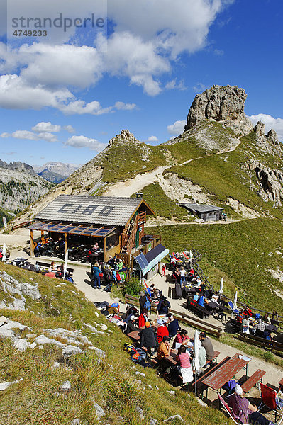 Roda di Vael  Pederiva Hütte Rotwand  Rosengarten  UNESCO Weltnaturerbe  Südtirol  Italien  Europa