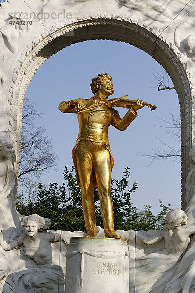 Johann Strauss Denkmal von Edmund Hellmer im Wiener Stadtpark  1. Bezirk  Wien  Österreich  Europa