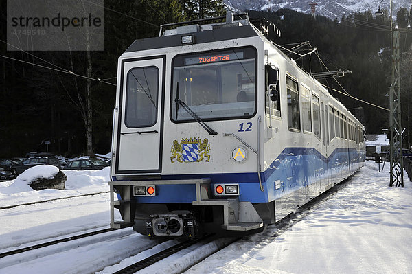 Bayerische Zugspitzbahn  Zahnradbahn  bei Grainau  Bayern  Deutschland  Europa
