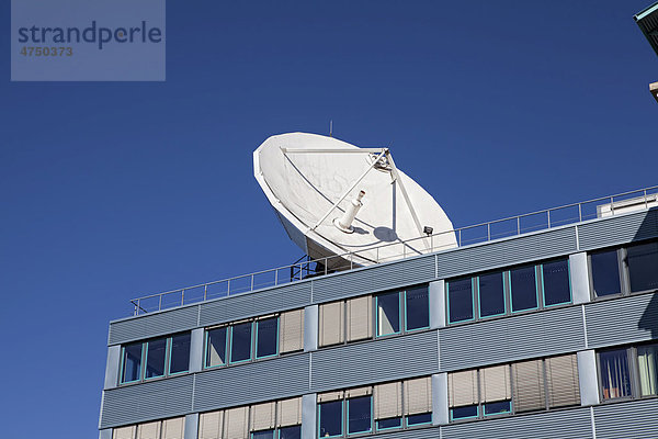 Satellitenschüssel von VOX  n-tv  Super-RTL  CBC auf dem Medienzentrum Köln-Ossendorf  Köln  Nordrhein-Westfalen  Deutschland  Europa