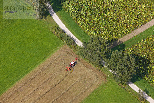 Agrarlandschaft  Mäharbeiten  Hollerdau  Bayern  Deutschland  Europa