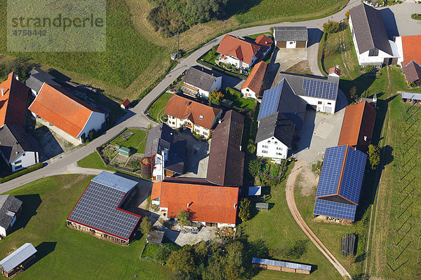 Landwirtschaftliche Siedlung  Luftaufnahme  Hollerdau  Bayern  Deutschland  Europa