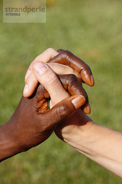 Hände  schwarz und weiß  Bamenda  Kamerun  Afrika