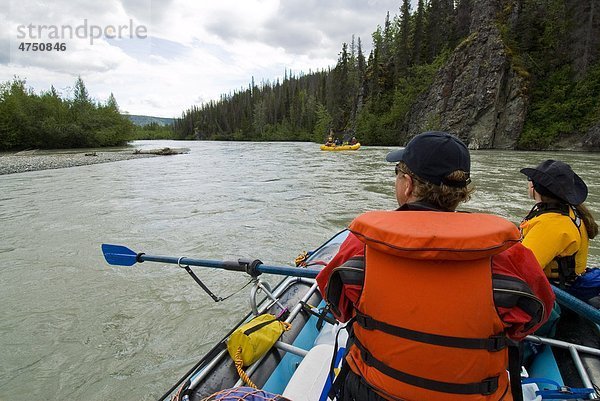 Blick auf den Sparren Tatshenshini River  Yukon Territory  Kanada  Sommer