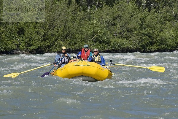 Fraktion der Sparren abschwimmend Stromschnellen auf dem Tatshenshini River  Yukon Territory  Kanada  Sommer