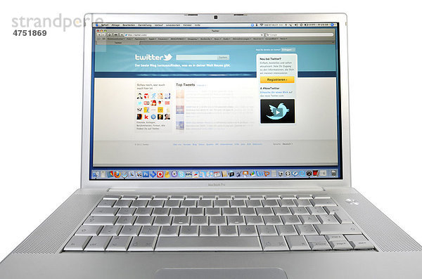 TWITTER  webbasiertes soziales arbeitsnetzwerkorientiertes Netzwerk-Portal auf Apple MacBook Pro Monitor