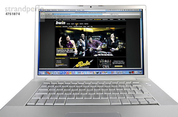 Poker online  BWin  Bet and Win  Sportwetten  Online-Wetten  Wettportal  auf Apple MacBook Pro Monitor