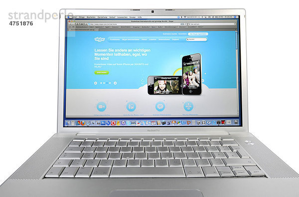 SKYPE  webbasiertes soziales arbeitsnetzwerkorientiertes Netzwerk-Portal auf Apple MacBook Pro Monitor