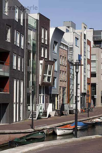 Neuer Wohnungsbau auf der aufgeschütteten Java Eiland  Amsterdam  Holland  Niederlande  Europa