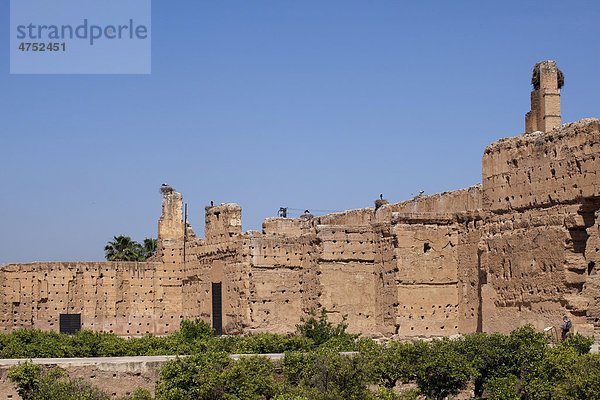El-Badi-Palast  Kasbah-Viertel  Marrakesch  Marokko  Afrika