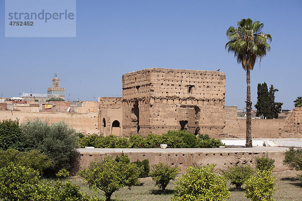 El-Badi-Palast  Kasbah-Viertel  Marrakesch  Marokko  Afrika