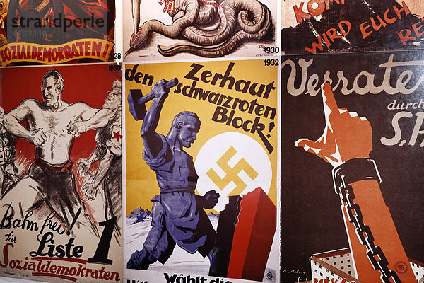 Wahlplakate politscher Parteien um 1938  Sozialdemokraten  Gedenkstätte Deutscher Widerstand  Bendlerblock  Berlin-Mitte  Deutschland  Europa