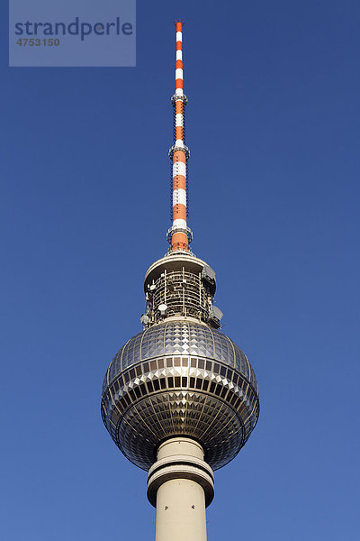 Berliner Fernsehturm  Turmspitze mit Antennenanlagen  Berlin-Mitte  Deutschland  Europa