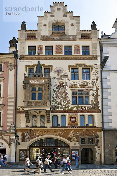Prachtvolles Gebäude am Altstädter Ring  Prag  Tschechien  Tschechische Republik  Europa
