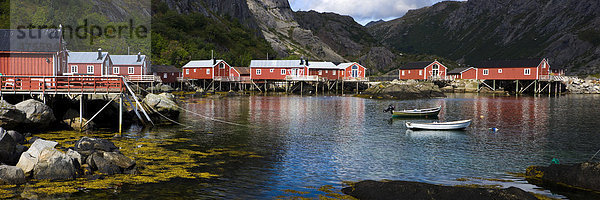 Museumsdorf in Nusfjord  Flakstadoya  Insel Vestvagoya  Lofoten  Norwegen  Skandinavien  Europa