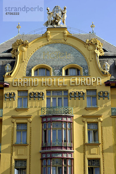 Grand Hotel Europa im Jugendstil  Wenzelsplatz  Prag  Böhmen  Tschechien  Europa