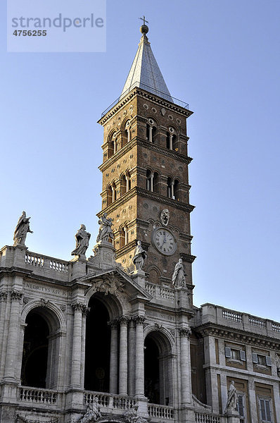 Vorhalle und Kampanile  Basilika Santa Maria Maggiore  Rom  Latium  Italien  Europa