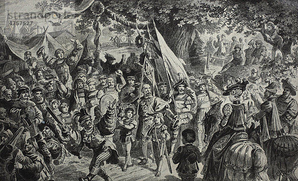 Schützenfest  historische Illustration  1851